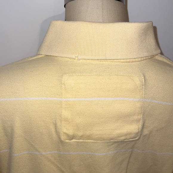 Abercrombie & Fitch Yellow and White Striped Muscle Polo - Picture 4 of 13